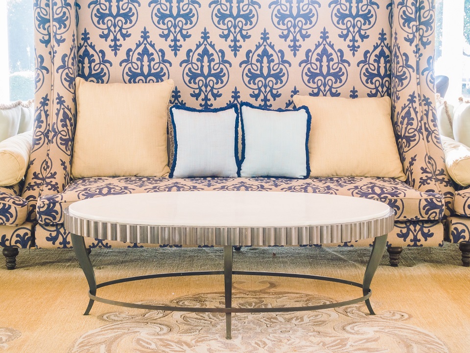 Beautiful luxury pillow on sofa and chair decoration in living room interior - Vintage Light Filter